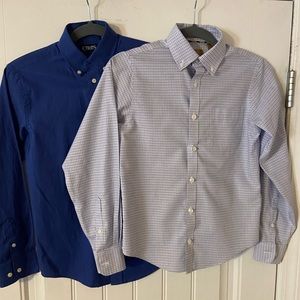 Bundle of 2: Boy’s Long Sleeve Dress Button Down Shirts M (10-12) and 10/12